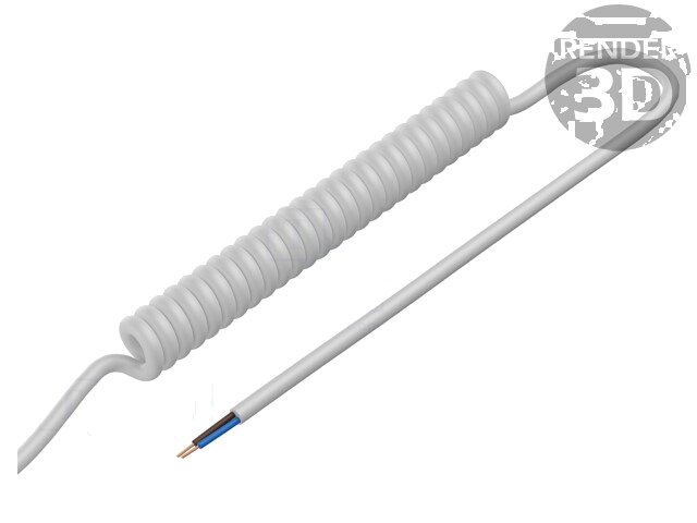 Leiding: spiraalvormig; 2x0,15mm2; niet-afgeschermd; PUR; wit Leiding: spiraalvormig; 2x0,15mm2; niet-afgeschermd; PUR; wit
